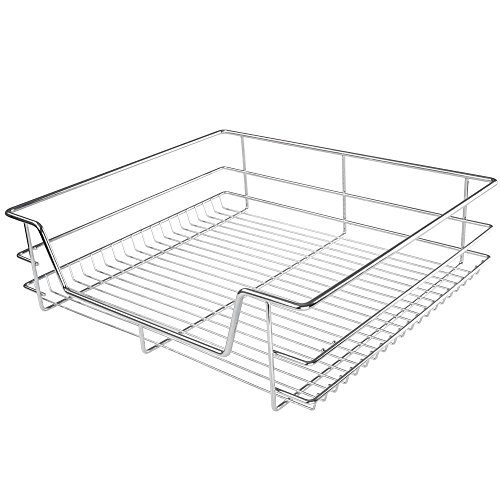 Küchenschublade Teleskopschublade Schublade für Küchen-oder Schlafzimmerschränke Korbauszug Schrankauszug silber Vollauszug in verschiedenen Breiten (60cm) - 4