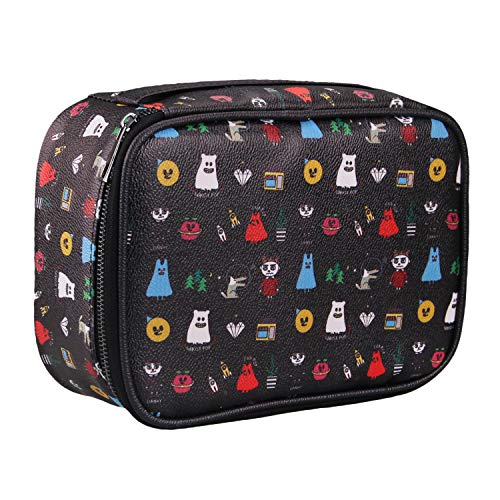 Preisvergleich Produktbild Kulturbeutel Leder,Kosmetiktasche Leder,Mode Tragbare Multifunktionale Große Kapazität Kosmetische Aufbewahrung Tragen Organizer Tasche Fall Halter für Urlaubsreisen nach Hause