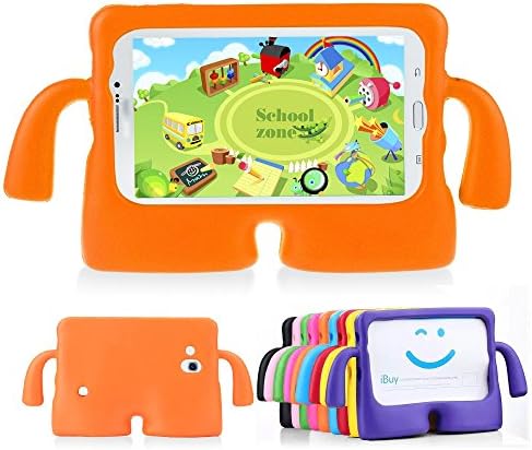 Samsung Galaxy Tab 3 Cover Case MUZE Protective Rubberise EVA Foam Childproof Shockproof Cover Case Durable Light Weight Cute Cartoon Kids Case for Samsung Galaxy Tablet 3 /3 Lite (7.0 Inch/Orange)