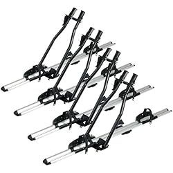 WOLTU® Lot de 4 Porte-vélo pour Barres de Toit Porte-vélo de Toit avec TUV-GS Certification,FZ1120-4 Noir