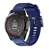 Material: Silicona Sannysis Correas para Garmin Fenix 5 GPS, Banda de Silicona de Garmin Fenix 5 Correa 22cm (Azul Oscuro)