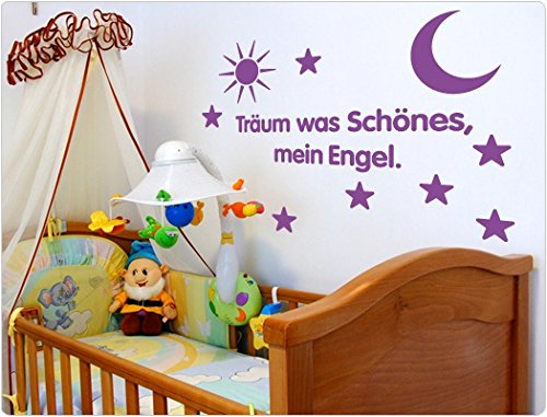 I-love-Wandtattoo 10002 Wandtattoo Spruch "Träum was Schönes, mein Engel" Kinderzimmer Wandaufkleber Wandsticker