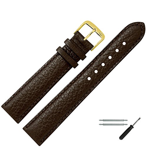 Uhrenarmband 20 mm Leder braun Büffelnarbe, mit Naht - MADE IN GER - inkl. Federstege & Werkzeug - Uhrarmband im Büffeldesign - Marburger Uhrenarmbänder seit 1945 - dunkelbraun / gold Uhrenarmband 20 mm Leder braun Büffelnarbe, mit Naht - MADE IN GER - inkl. Federstege & Werkzeug - Uhrarmband im Büffeldesign - Marburger Uhrenarmbänder seit 1945 - dunkelbraun / gold