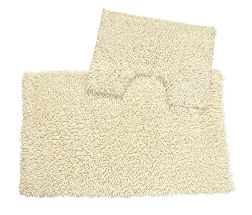 EliteHomeCollection, Set Tappetino da Bagno/Zerbino, 100% Cotone, Beige (Cremefarben), 2 pz.