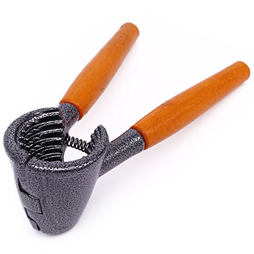 Anwenk Schwerer Nussknacker Pecan Walnuss Zange Öffner Werkzeug mit Holzgriff - 5