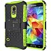 Produktbild S5 Mini Hülle,iDoer Silikon TPU Schutzhülle Schutz Handy Stoßfest Drop Resistance Hüllen Etui Hybrid Handyhülle Das Bumper S5 Case für Samsung Galaxy S5 Mini mit Ständer - Grün