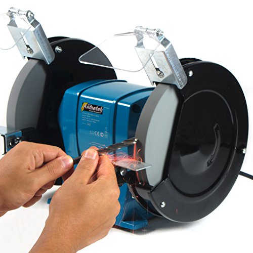 680 Watt Schleifbock 9,5kg Doppelschleifbock Schleifmaschine Doppel Schleifer, 2950U/min, Gehäuse komplett aus Metall, Steckdosenbetrieb - 6