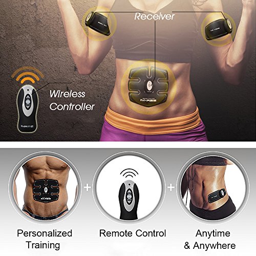 IMATE Professionelle EMS Bauchmuskel-Gürtel zu Hause Fitnesstraining Geräte, Vibration Pads für Männer und Frauen zu Tonen, Abnehmen, Trimmer, Schlank, Figurformer, Stark - 6