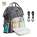 Produktbild Wickeltasche rucksack Baby Wickelrucksack wickeltasche reisen baby wickelrucksäcke Reisewickeltasche für 2 große Flasche mit Kinderwagen Befestigungshaken mit USB-Ladeanschluss