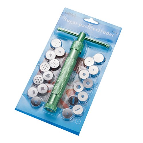 LIHAO Fondant Presse mit 20 Formen Zuckerpaste Extruder mit Zuckerfertigkeit Tortendeko Werkzeug - 6