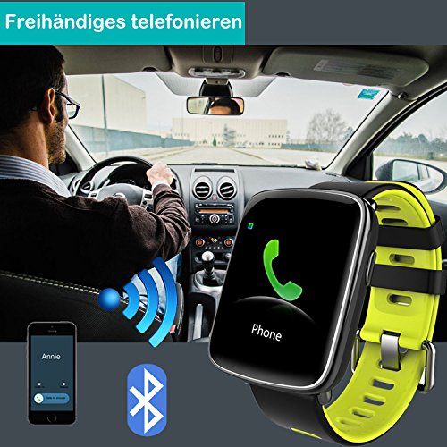 Smartwatch,YAMAY Bluetooth Smart Watch Uhr mit Pulsmesser Armbanduhr Wasserdicht IP68 Fitness Tracker Armband Sport Uhr Fitnessuhr mit SchrittzÃ¤hler,Schlaf-Monitor,Setz-Alarm,Stoppuhr,SMS-, Anruf-Benachrichtigung Push/Kamera-Fernsteuerung Musik fÃ¼r Android und iOS Telefon