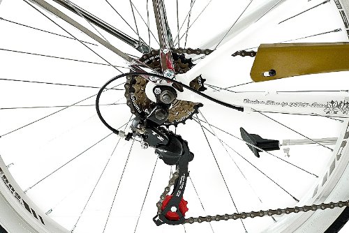 26″ BEACHCRUISER ALOHA 2.0 DAMENFAHRRAD 6 Gang SHIMANO weiss RETRO LOOK – 66,0 cm (26 Zoll) - 7
