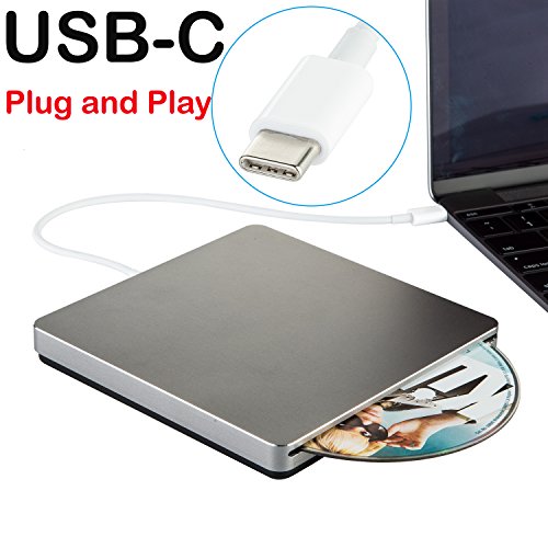 usb-c Super Drive externe Slot-in DVD/CD RW Brenner für die neuesten MacBook/MacBook Pro/Asus u306ua/Asus/Dell Latitude mit usb-c Port grau grau 13.8x13.8x1.6cm