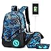 Produktbild Kata Laptop Rucksack Schulrucksack für bis zu 14 zoll Herren Rucksack Uni Wasserdichter Rucksack mit USB Kabel und Ladeanschluss 3 Sets