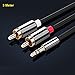 Price comparison product image REALMAX® 1M 2M 3M Meter Stereo 3.5mm Jack Plug to TWIN 2 x RCA PHONO Audio Lead GOLD CABLE (3m)