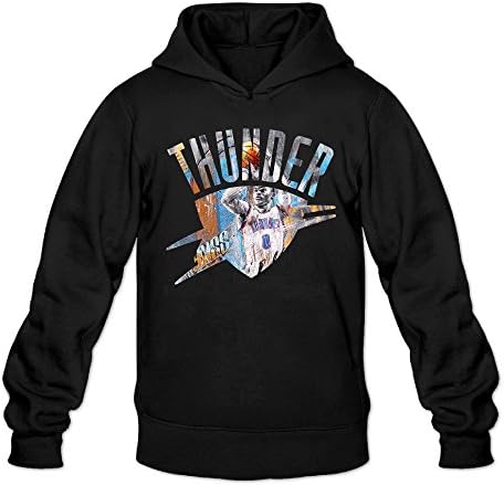 YQUE Men's Russell 0# Westbrook Basketball Player Hoodies Sweatshirt Black -  Black - 