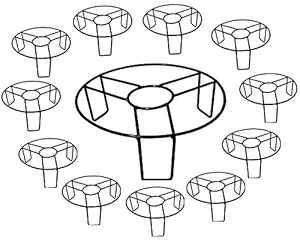 easyroot Round Shape Metal Plant Stand for Home, Garden, Balcony, Living Room Pack of 12.(Size:-Height -10 cm, Diameter - 26 cm) Black Color.