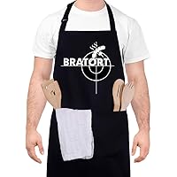 adakel Grillschürze Schwarz, Arbeitsschürze & Kochschürze Lustiges Geschenk für Männer und Hobbyköche zum Vatertag…