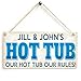 Produktbild prz0vprz0v Hot Tub Wood Sign Door Decor Door Sign 10 x 5 Inch Wood Sign