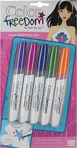 Colour Freedom Style Me Up Wooky Fabric Markers (Pack of 5, Vivid)