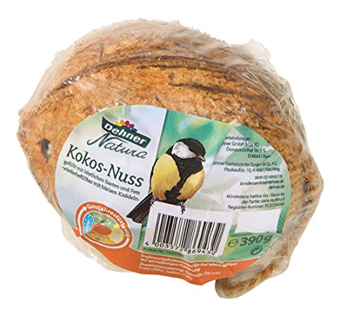 Dehner Natura Wildvogelfutter, Kokosnuss, 5 Stück (1.95 kg) - 2