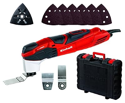 Einhell Outil multifonctions RT-MG 200 E (200 W, Variateur électronique, système d'aspiration fixable sans outil, grattoir, lame de scie plongeante pour bois, adaptateur pour aspiration)