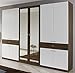 Produktbild Kleiderschrank eiche sterling / weiß 10-türig B 271 cm Jugendzimmer Schlafzimmer Schrank Drehtürenschrank Spiegeltüren Wäscheschrank