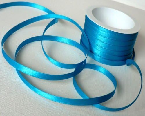 Satin Ribbon 50 M x 6 MM Ice 0,10EUR)-Turquoise sheer Fabric Ribbon Satin Ribbon