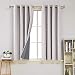 Produktbild Deconovo Verdunkelungsvorhang Leinenoptik Gardine mit Schaumbeschichtung Thermogardine Ösen 180x140 cm Creme 2er Set