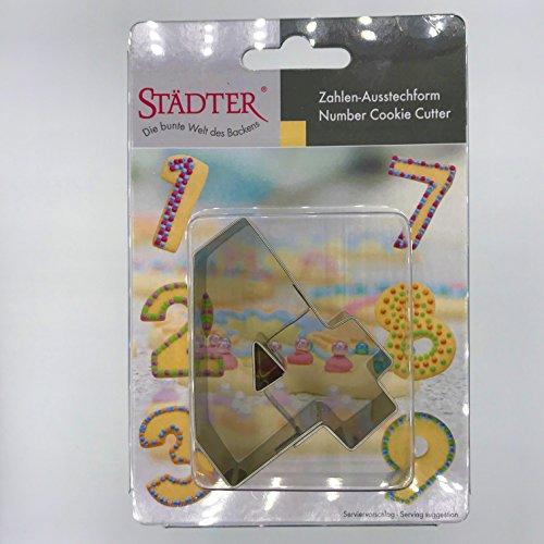 Ausstecher * ZAHL: VIER * zum Kekse Backen oder Basteln von Städter // Mottoparty Kindergeburtstag Kinder Geburtstag Feier Fest Party Motto Ausstechform Ausstechformen Lernen Geburtstag Mathe Schule Keks