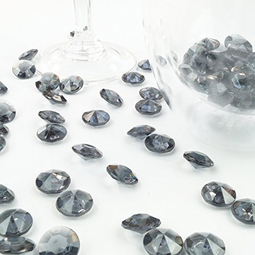 Deko-Diamanten 12 mm grau 100 Stück - Streudeko Deko Steine Kristalle Diamanten