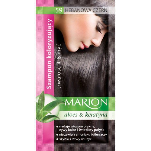 Marion Hair Color Shampoo in Sachet Lasting 4-8 Washes - 59- Ebony Black