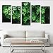 Produktbild hhlwl HD Drucke Gemälde Wandkunst 5 Stücke Grünpflanzen Blatt Leinwand Poster Tropischen Garten Bilder Modulare Wohnzimmer Dekor Rahmen-10x15/20/25cm-frame