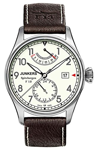 Junkers Herren-Armbanduhr XL Spitzbergen F13 Analog Automatik Leder 61605 Junkers Herren-Armbanduhr XL Spitzbergen F13 Analog Automatik Leder 61605