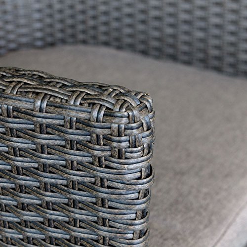 Polyrattan Sessel stapelbar Rattansessel braun-meliert inklusive Sitzkissen Gartensessel Stapelstuhl Gartenstuhl Rattanstuhl Rattansessel Terrassenmöbel Balkonmöbel Gartenmöbel - 4