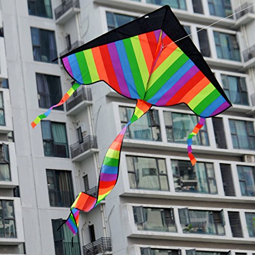 Foxom Rainbow Kite for Kids, Girls, Boys, Toddlers - Most Popular Outdoor Toys, Huge Kite with 50m/164 Feet Flying Line reviews Foxom Rainbow Kite for Kids, Girls, Boys, Toddlers - Most Popular Outdoor Toys, Huge Kite with 50m/164 Feet Flying Line