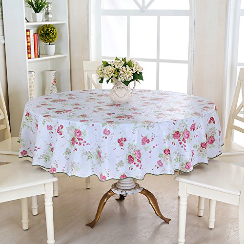 Preisvergleich Produktbild Pvc-Kunststoff Stempel Home Tischdecken modernen minimalistischen Tisch Tuch Korerestaurant Sitzbezüge Tischdecke Esstisch Matte, PVC Farbe Blüten Wellen), 180 * 180 cm Kreis