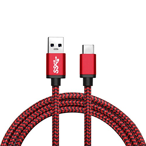 Romtronic 2-Stücke 3FT / 0.9M USB 3.1 Type C zu USB Standard Type A 3.0 Kabel, Nylon geflochtene Datensynchronisierung mit Ladekabel (Gold ,rot) - 2