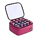 MUA LIMITED 20 Slot Nail Polish Storage Bag Case Organiser, Secure Clear Zippered Top, Pink