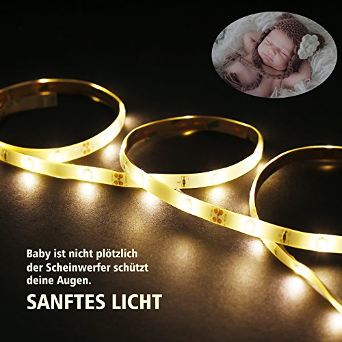 Bewegung aktiviert Bett Licht, ALED LIGHT Flexible LED Streifenlicht, Auto Ein/Aus Bewegungsmelder Nachttischlampe, Bewegung aktivierte LED-Lichtleiste (1.2M *2 Warmweiß) - 6