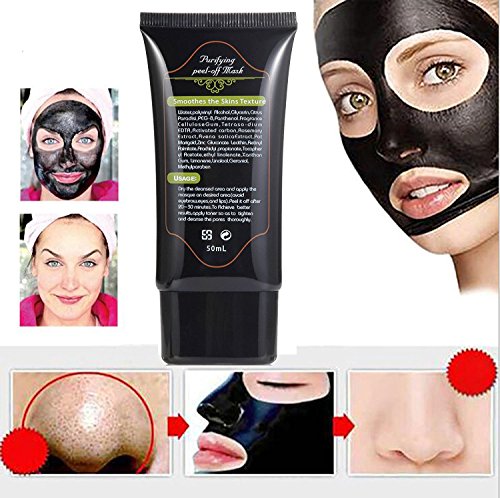 Mitesser Masken, Gesichtsmaske , Mitesser Entferner Schwarz Schlamm-Maske, Gesichtspflege Zerreißen Stil Deep Clean Mitesser Removal Reinigung Mineralschlamm Peel Off Maske (50 ml) - 4