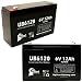 Produktbild 2 x Pack - Ersatz Pace 700 OXIMAX Pulsoximeter - Ersatz ub6120 Universal versiegelte Blei-Säure-Batterie Akku (6 V, 12 Ah, 12000 mAh, F1 Terminal, AGM, SLA) - inkl. 4 F1 zu F2 Terminal Adapter
