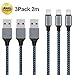 Produktbild iPhone Ladekabel cabel Lightning Kabel WIWINE 3 Pack 2m für iPhone X,8,8Plus,7,7 Plus,6S,6S Plus,6,6 Plus,5S,5C,5, iPad Air,Air 2, iPad mini 2,3,4, iPad 4 – Schwarzblau