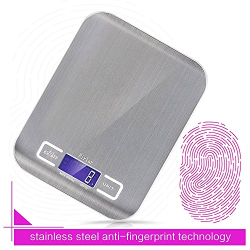 Firlar 5Kg / 11lb Digital Post Und Nahrungsmittelskala Edelstahl Beleuchtete LCD Anzeigen Multifunktionsküche Elektronische Balance - 3