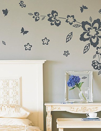 Preisvergleich Produktbild Floral Bloomy Wand Aufkleber braun