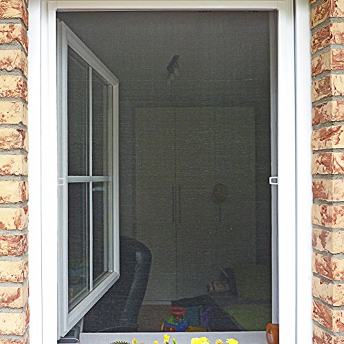 JAROLIFT Insektenschutz Spannrahmen Profi Line für Fenster, Rahmengröße 100cm x 150cm weiss – ohne Bohren montierbar - 3