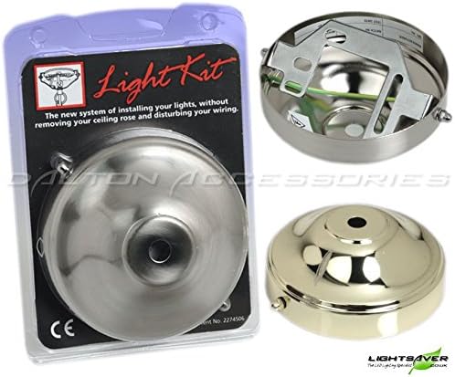 Light Kit Black Chrome Ceiling Rose – Install Lights Simply Without Removing Your Ceiling Rose or Disturbing Mains Wiring!