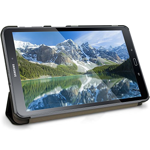 igadgitz Schwarz PU Ledertasche Hülle Smart Cover für Samsung Galaxy Tab A 10.1″ 2016 SM-T580 SM-T585 mit Multi-Winkel Betrachtungs + Auto Sleep/Wake + Displayschutzfolie - 3