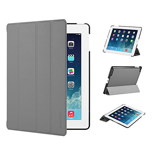 EasyAcc GOLD iPad 4 Hülle Schutzhülle Etui Tasche für Apple iPad 2/3/4 Smart Case Cover mit eingebautem Magnet für Einschlaf/Aufwach – Grau - 2