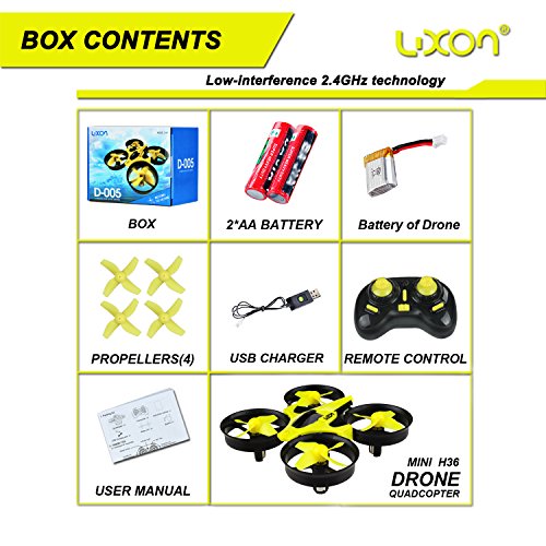 Boys Toys Drones Indoor or Outdoor Flying Toys Headless Mode 2.4G 4CH 6Axis Quadcopters for Kids Beginners Gifts(Yellow) By Luxon